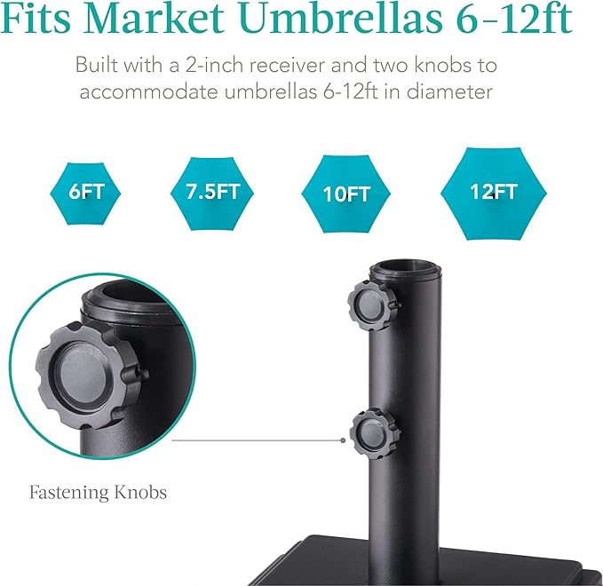 Best Choice Products Fillable Mobile Umbrella Base, Heavy Duty Base, Square - Image 6