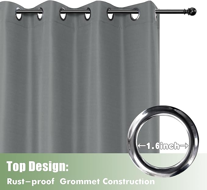 HolidayIdeas Outdoor Curtains for Patio Waterproof, 6 Panels - Image 4