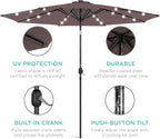 Best Choice Products 10ft Solar Polyester LED Lighted Patio Umbrella w/Tilt - Image 5