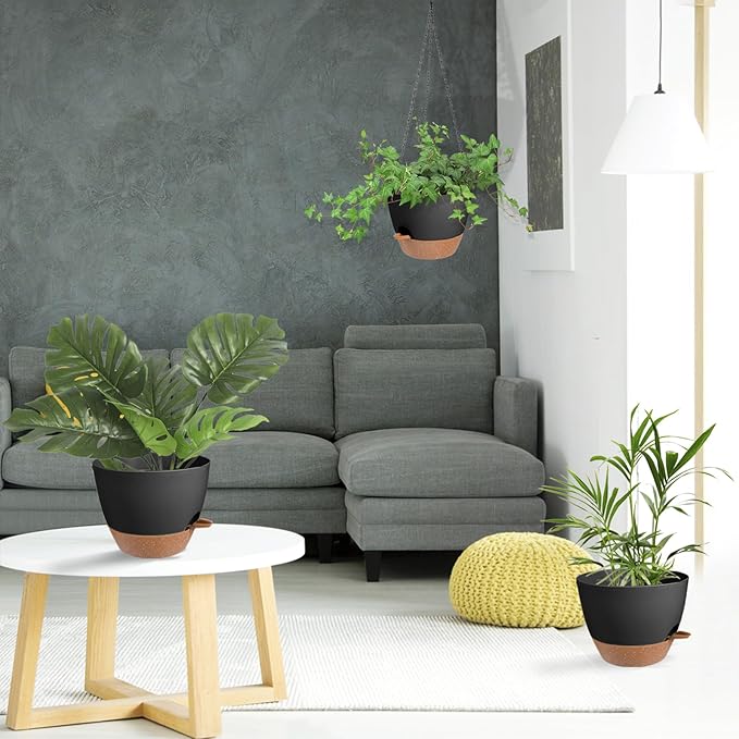 Hanging Planters for Indoor Outdoor Plants, 1 Set Self Watering Hanging Pot - Image 6