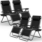 Nestl Zero Gravity Chairs Set of 4, Patio Lounge Chair Outdoor by Nestl