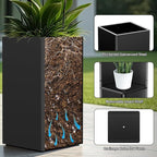 26" Tall Planters, Outdoor＆Indoor Black Planter Pots, Durable All-Weather Use - Image 7