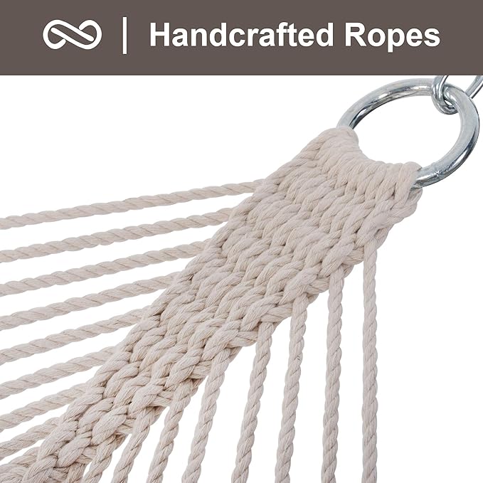 SUNCREAT Hammocks Traditional Rope Double Hammock - Image 5