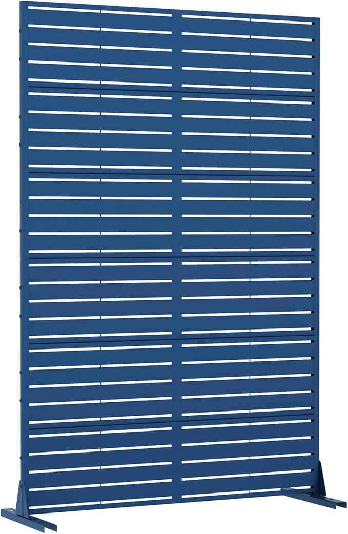 Casaphoria Metal Privacy Screen Outdoor, Louvered Blue - Image 7