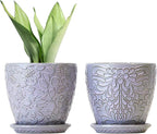 6 Inch Retro Ceramic Planter Set of 2 by Bestseler