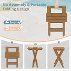LUE BONA 27 inch Folding Side Table, HDPS Outside End Table - Image 5