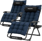 UDPATIO Oversized Zero Gravity Chair Set of 2, 29In XL Patio Reclining Chair by UDPATIO