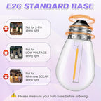 28 Pack S14 Bulbs for Outdoor String Lights, Shatterproof LED Replacement Bulbs - Image 2