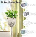 USLAI Macrame Plant Hanger Indoor Outdoor, Fits 3 to 6.5 inch Pots, Hanging - Image 6