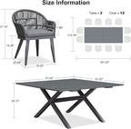 PURPLE LEAF 13 Pieces Oversized Patio Dining Set - Image 7