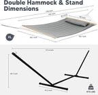 SUNCREAT Double Hammock with 15 ft Stand, Outdoor Hammock with Stand, Balance - Image 3
