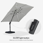 PURPLE LEAF 10 Feet Patio Umbrella Outdoor Cantilever Solar Powered LED Square - Image 7
