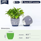 Selamica Ceramica Plant Pots, 6.5 Inch Flower Pots Set of 2 - Image 3