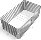 Land Guard 8×4×2 ft Galvanized Raised Garden Bed Kit, Galvanized Planter Raised - Image 2