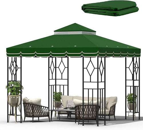 10x10 Canopy Replacement Top Double Tiered Gazebo Cover by Unknown