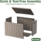 EasyUp 45 Gallon Outdoor Storage Box, Resin Waterproof UV-Resistant Deck Box - Image 5