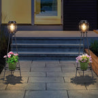 Solar Lights with Plant Stand, Outdoor Floor Lamp, Waterproof Solar LED Edison - Image 9