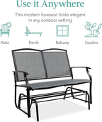 Best Choice Products 2-Person Outdoor Patio Swing Glider Steel Bench Loveseat - Image 7