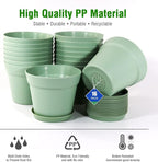 WOUSIWER 16 Pack 6 inch Plastic Planters, Plastic Indoor Planter Flower Pots - Image 4