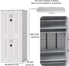EHHLY Heavy Duty Tall Storage Cabinet Outdoor Weatherproof, 28 Cuft Garage - Image 2