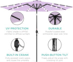 Best Choice Products 10ft Solar Polyester LED Lighted Patio Umbrella w/Tilt - Image 5
