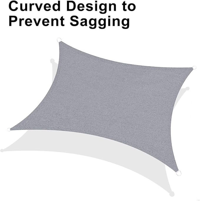 LOVE STORY Custom Size 16'x24' Silver Grey Sun Shade Sail Rectangle UV Block - Image 6