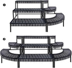 aboxoo 3 Tier Stair Style Large Metal Plant Stand, Garden Display Shelf Flower - Image 3