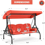 HOMREST 3 Seat Outdoor Porch Swing - Image 5