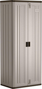 Suncast Tall Storage Cabinet, Platinum Resin Garage Storage Cabinet - Image 11