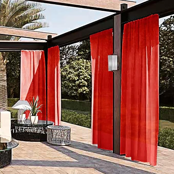 SpaceDresser Waterproof Outdoor Sheer Curtains - Image 2