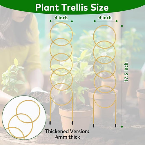 17.5 Inch Plant Trellis Indoor for Climbing Plants, Metal Small Garden Trellis - Image 2