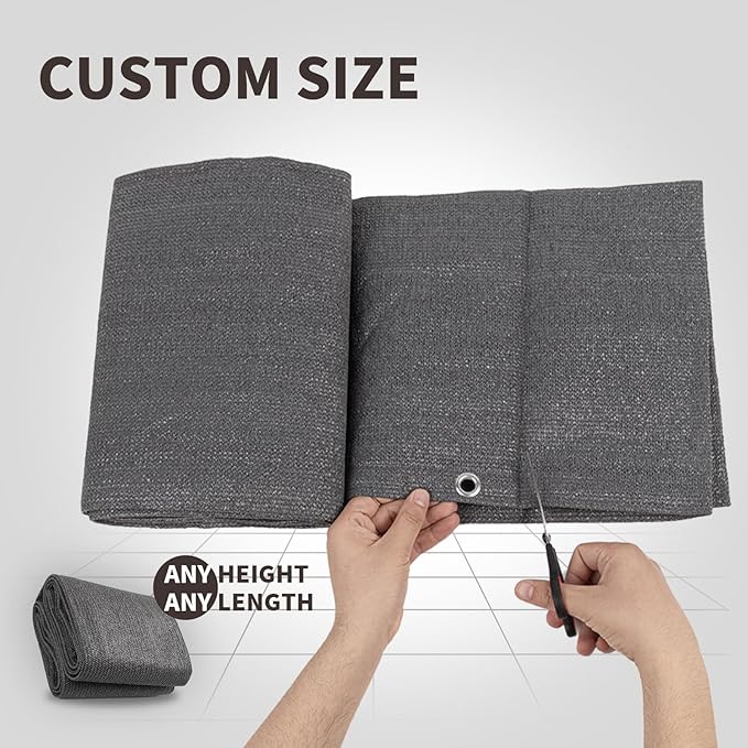 LOVE STORY Custom Size 3.3'x5' Dark Grey Balcony Privacy Screen, UV Block - Image 2