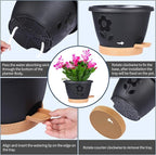 Plant Pots 10 Inch Set of 4, Self Watering Pots - Image 7