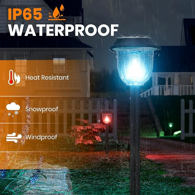 AOSEA Christmas Solar Pathway Lights Outdoor Waterproof, Solar Powered Garden - Image 7