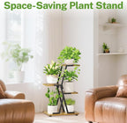 iDavosic.ly 3 Tier Indoor Plant Stand, Corner Tall Metal & Wood Flower Shelf - Image 7