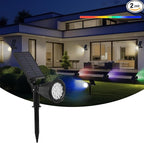 Solar Spot Lights Outdoor, 2-in-1 Wall Mount & Ground Stake 18 LEDs by DEXULESA
