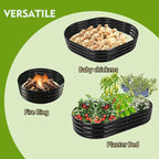 5X2.7X1 FT Oval Galvanized Metal Garden Raised Bed/Plant Box - Image 2
