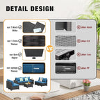 8 Pieces Patio Furniture Set All-Weather Outdoor Wicker Sectional Conversation - Image 3
