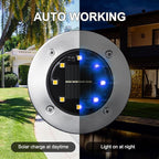 LYHOPE Solar Ground Lights Outdoor, 8 Pack 8 LED Solar Disk Lights Waterproof - Image 5