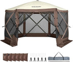 VEVOR Pop Up Gazebo Screen Tent 6 Sided Canopy Sun Shelter - Image 10