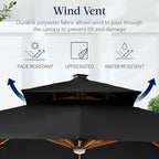 Best Choice Products 10ft Square Cantilever Patio Umbrella w/Base Included - Image 7