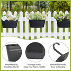 Dahey 10.5 Inch Metal Iron Hanging Flower Pots - Image 3