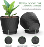 6 inch Plant Pots, 5 Pack Flower Pots - Image 3