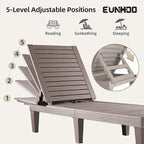 Outdoor Chaise Lounge Set of 2, Adjustable Pool Lounge Chair - Image 3