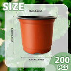 200 PCS Plastic Nursery Pots, 4 Inch Seedling Starting Pot - Image 2