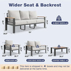 Aoxun Aluminum Patio Furniture Set 7 Seats, Oversized Outdoor Sectional - Image 7