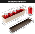 Suream Window Box Herb Planters, 3 Pack 16 x3.8 Inch Indoor Rectangle Succulent - Image 2