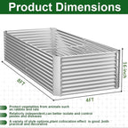 2 Pack Tall 8x4FT Corrugated Galvanized Steel Raised Garden Bed Outdoor - Image 3