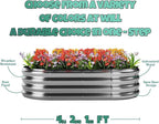Galvanized Metal Raised Garden Bed Kit, Garden Grow Bed - Image 4