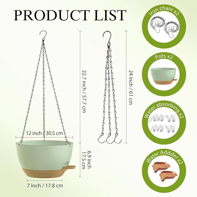 12 Inch Hanging Baskets 2 PC - Image 2